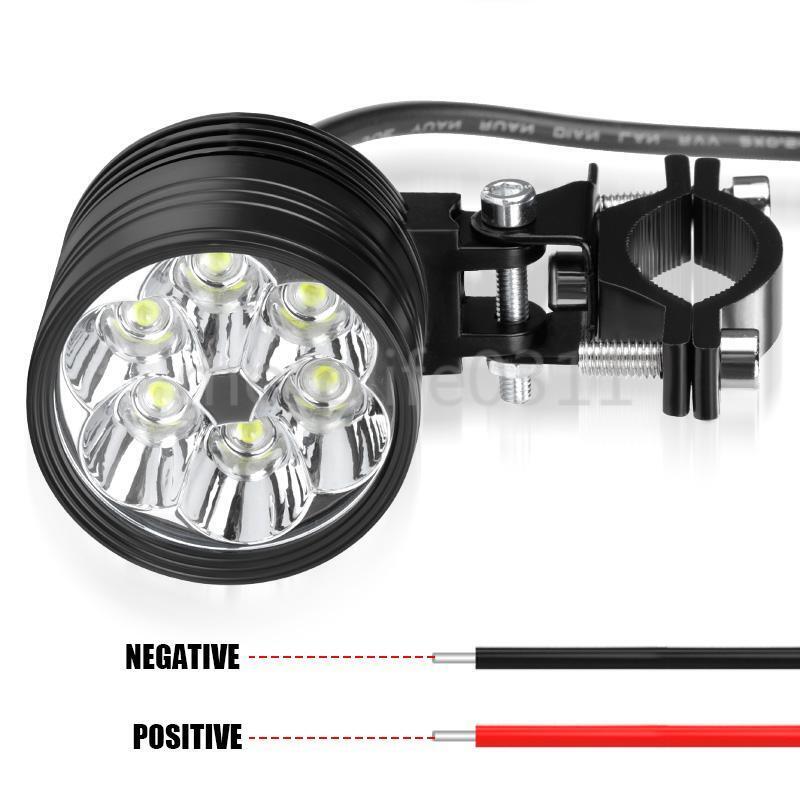 2X LED Motorcycle Driving Spotlights Spot Fog HeadLight Lamp 6000k White 12V 24V