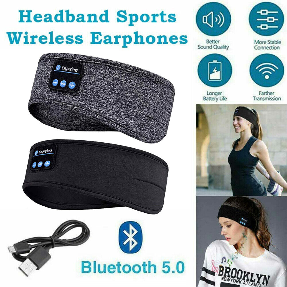 Wireless Cozy Band Sleeping Headphones Waterproof Sport Bluetooth 5.0 Headband