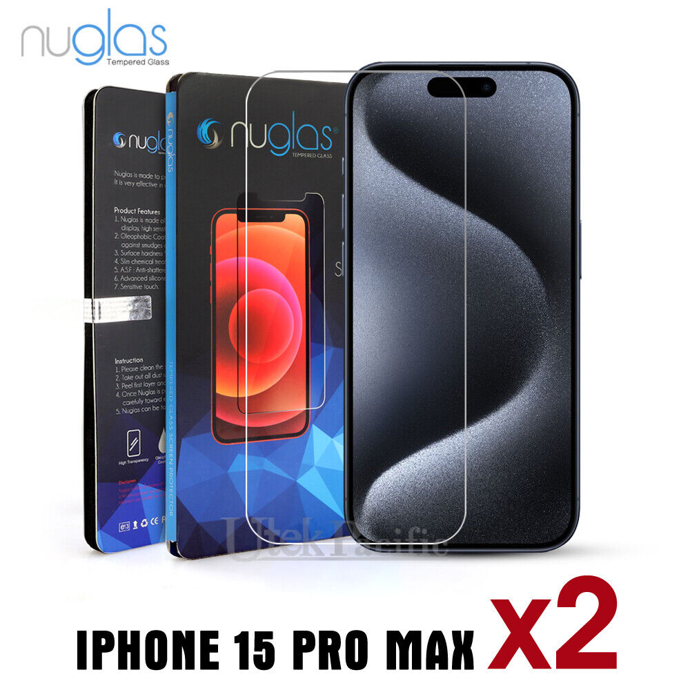 2xFor iPhone 15 14 13 12 11 Pro XS Max XR 8 Plus Tempered Glass Screen Protector