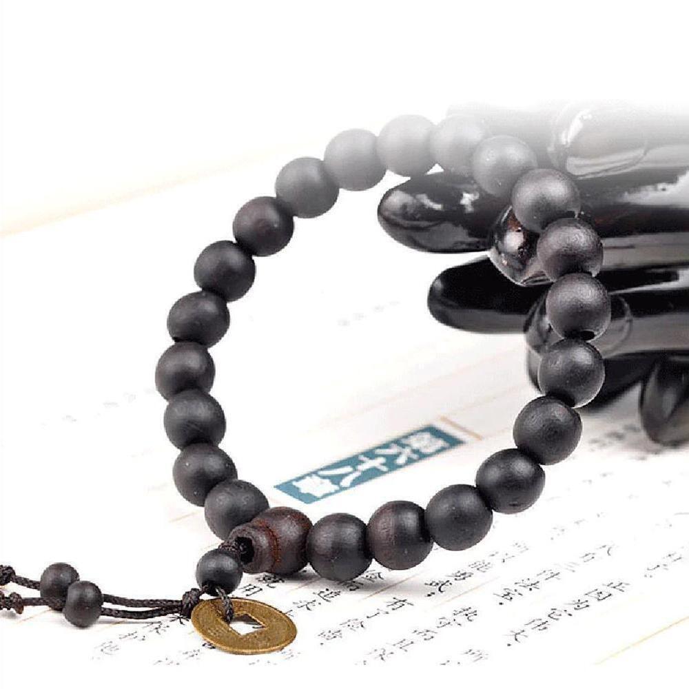 Men's Wooden 12MM Buddha Buddhist Prayer Beads Tibet Mala Bracelet N4E4