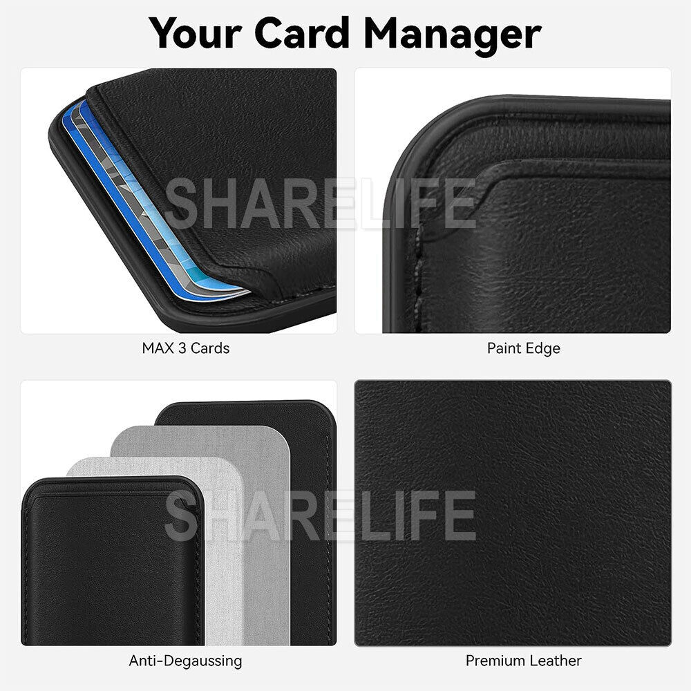 Magsafe Magnetic Luxury Leather Card Holder Wallet Case For iPhone 15 14 13 12