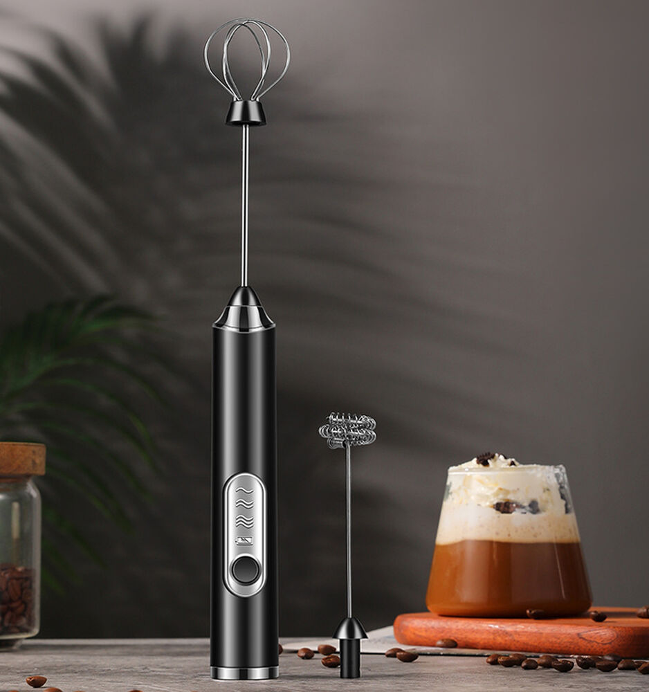 Handheld Milk Frother Electric Whisk USB Rechargeable Foam Maker 3 Speed Levels