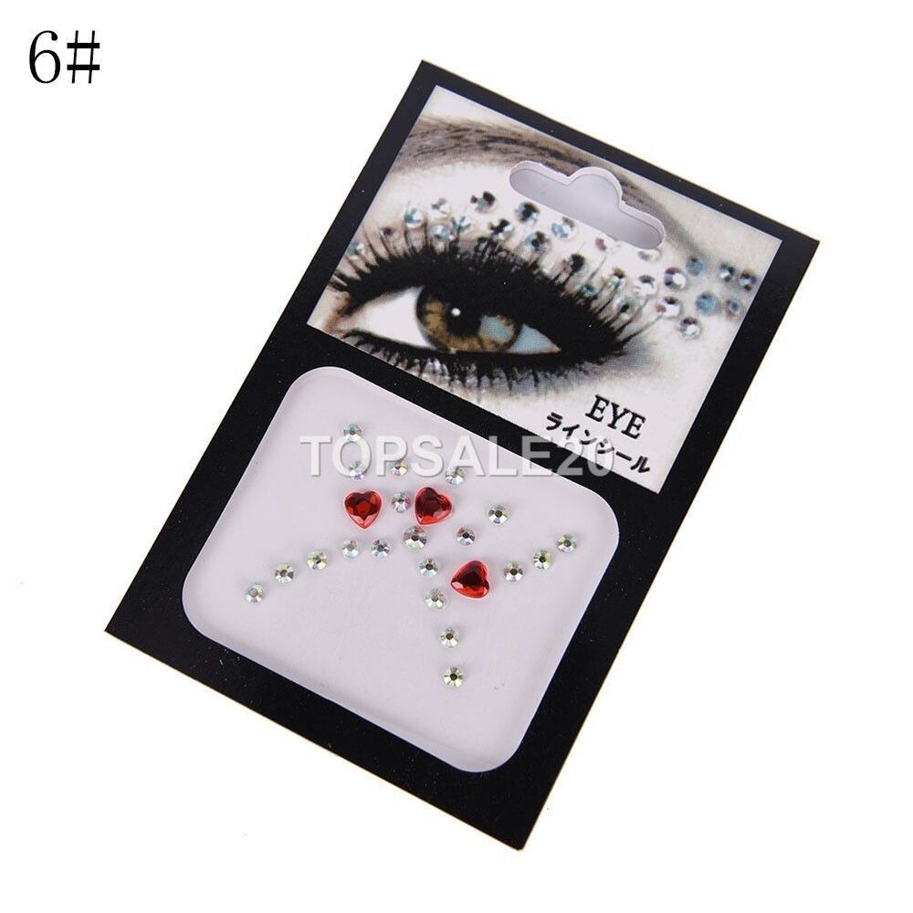 New Eyes Make up Crystal Face Gems Sticker Tattoo Diamond Glitter Stickers