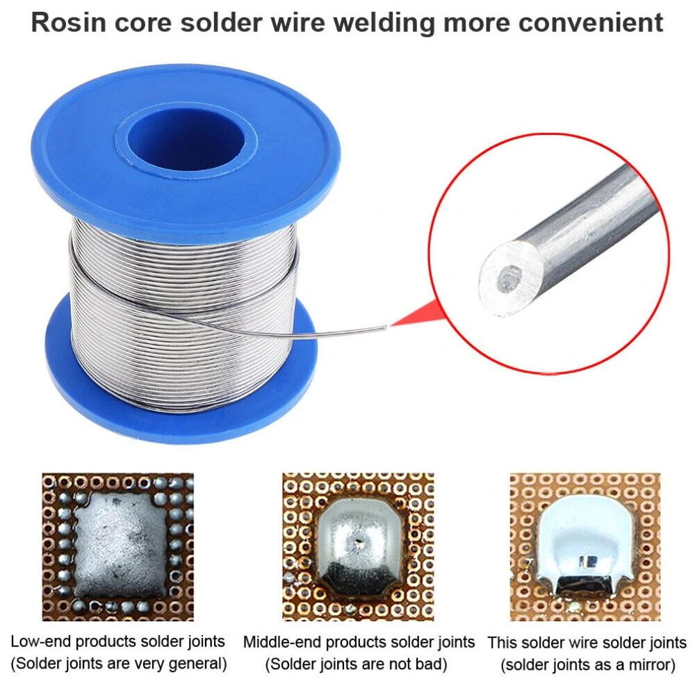 300g 1-2mm Tin Lead Wire Reel Soldering Solder Fluxed Core Electronics Lead Flux