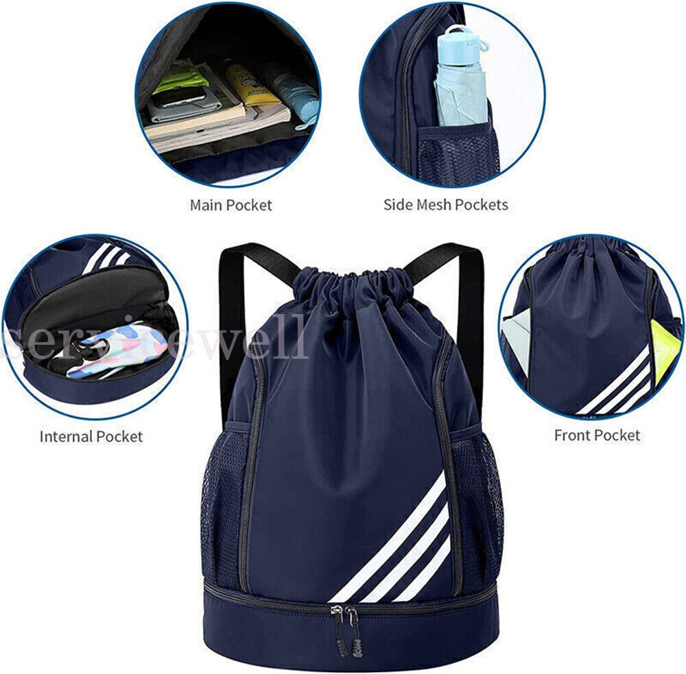 Drawstring Backpack Waterproof String Bag Sackpack Outdoor Travel Sports School