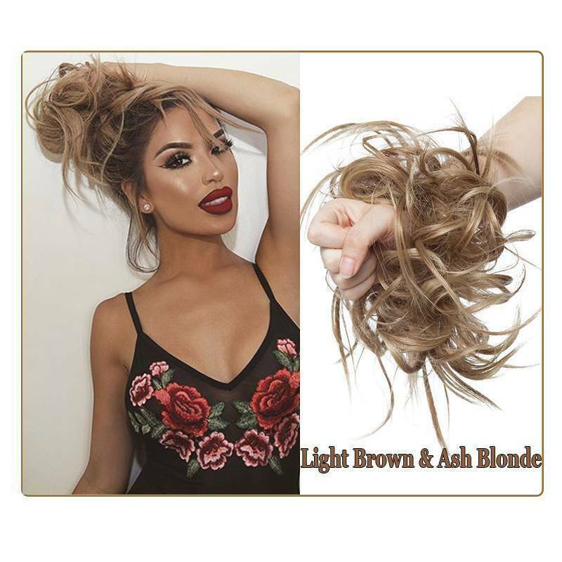 Thick Messy Bun Hair Piece Scrunchie Updo Wrap Hair Extensions Real as human