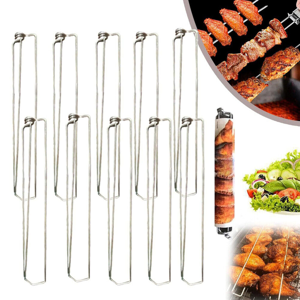 6PC Chicken Wing BBQ Fork,Metal BBQ Grilling Fork,Chicken Wing Grilling Rails