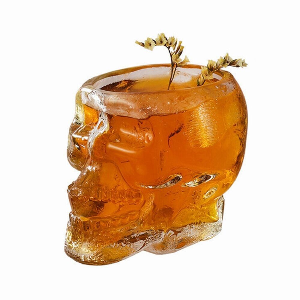 2X Crystal Vodka Whiskey Shot Skull Head Glass Cup Drinkware For Home Party