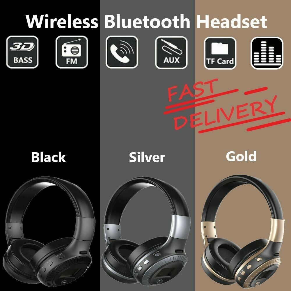 Wireless Headphones Bluetooth Noise Cancelling Stereo Earphones Over Ear Headset