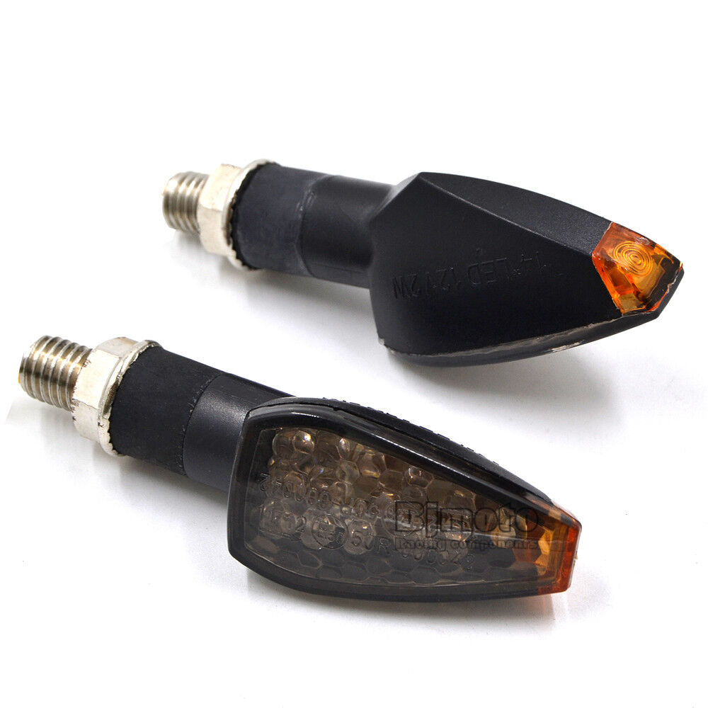 2X Motorcycle Indicators LED Turn Signal Flowing Water Light Universal Amber