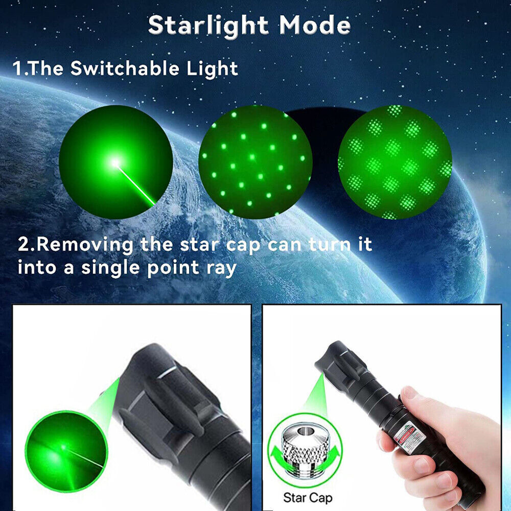 5000m Red Green Laser Pointer Pen Light USB Rechargeable Visible Lazer Torch Pen