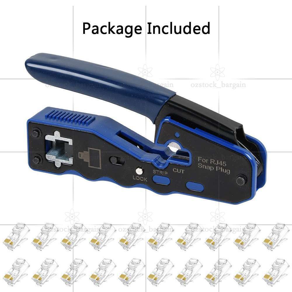 RJ45 Crimper EZ Cat 5e 6 7 HD Pass Through Network Connector Tool Crimping Plier