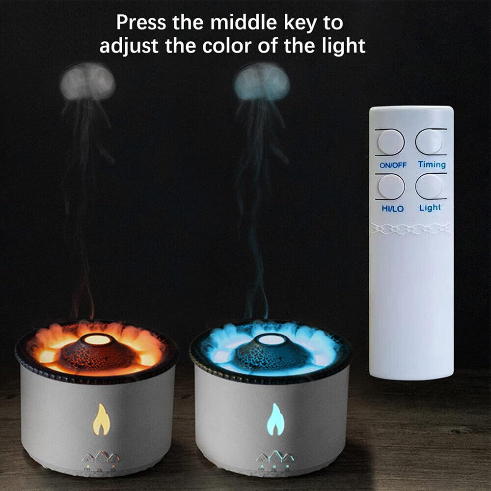 360ml Humidifier Essential Oil Diffuser Volcano Flame Style Remote Hotels Home