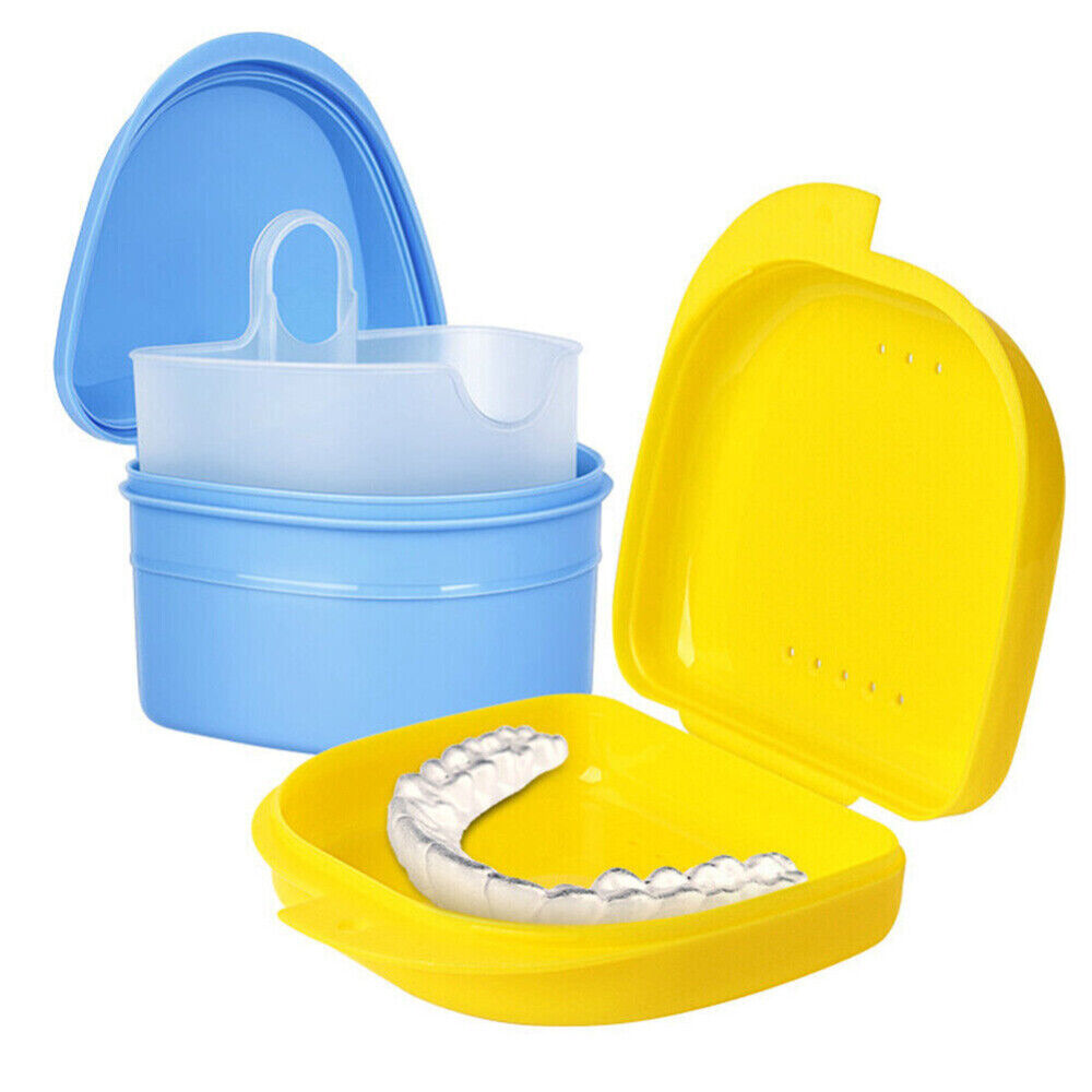 4pcs Orthodontic Retainer Box Sport Mouth Case Dental Denture Teeth Guard Storage