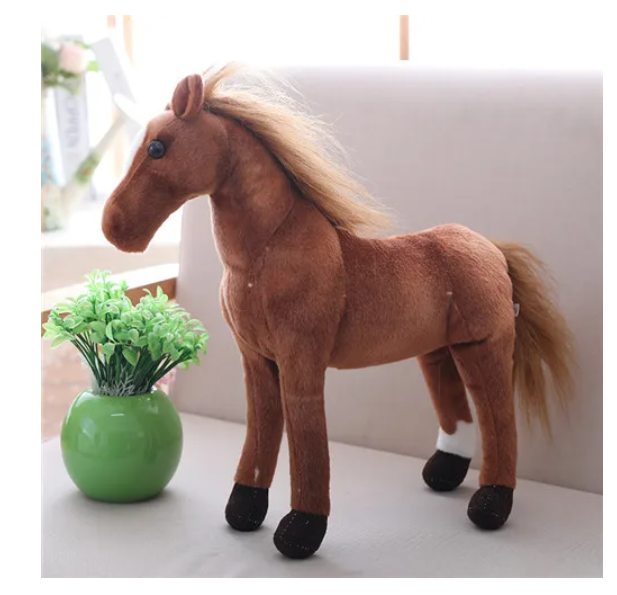 30cm Simulation Horse Plush Toys Cute Stuffed Animal Doll Soft Horse Toy