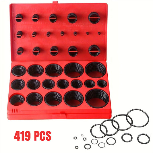 NEW 419 PCS Industrial 32 Sizes Rubber O Ring Assortment Kit Set Metric