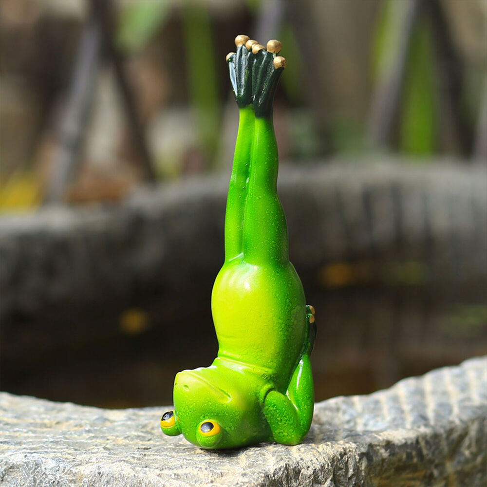 Yoga Frog Figurine Frogs Statue Funny Garden Home Décor Animal Ornament