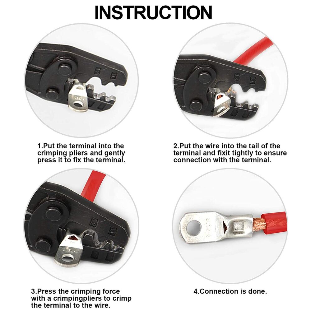 Battery Copper Ring Crimp Terminal 6MM² - 50MM² Cable Lugs Eyelet Wire Connector