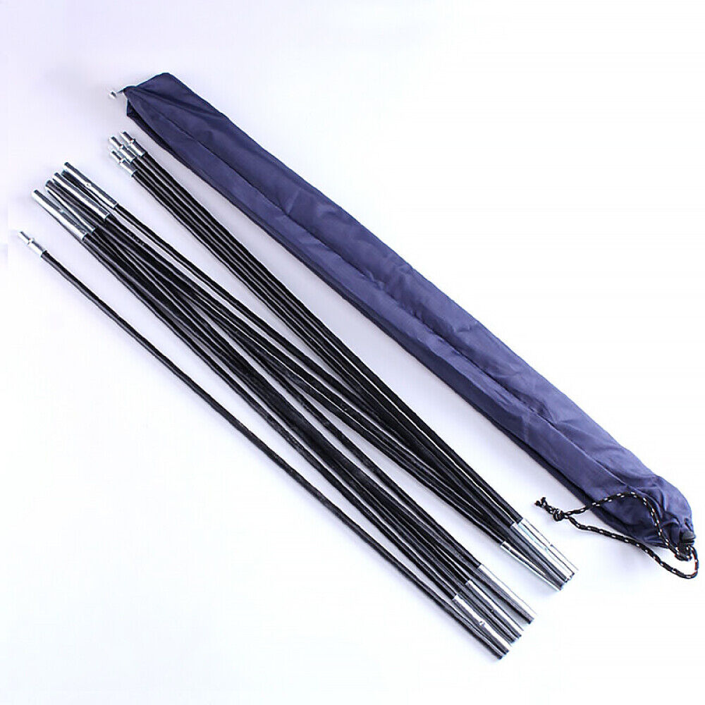 2X 6 Sections Outdoor Camping Foldable Fiberglass Rod Tent Pole Replacement 3.2m