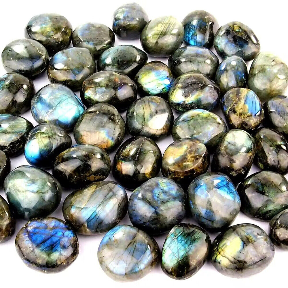 Natural Labradorite Polished Crystal Quartz Ore Specimen Palm Stone Worry Stone