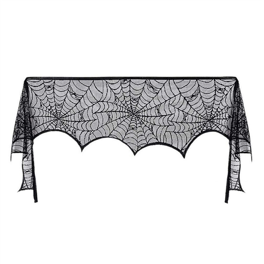 Halloween Table Cloth Fireplace Party Window Spider Web Cobweb Decoration