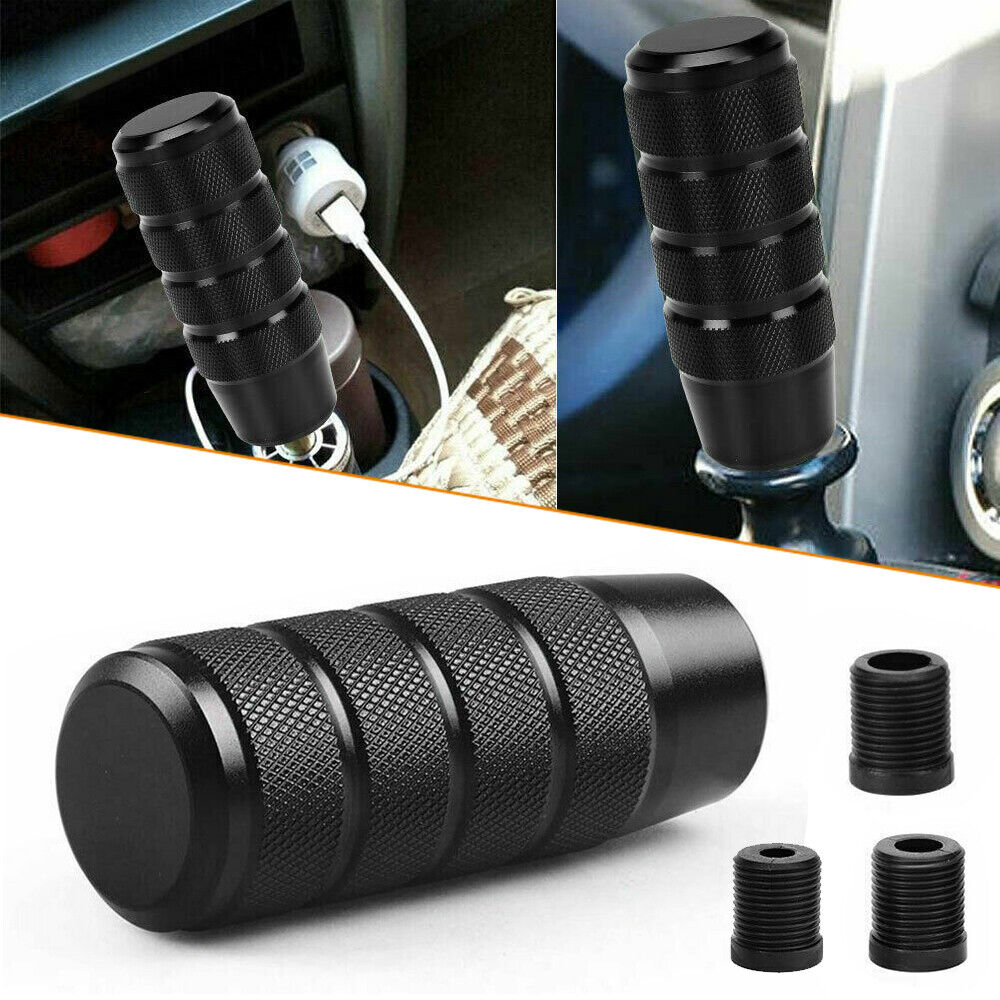 Universal On-slip AluminiumAlloy Gear Stick Shift Knob Shifter Lever Head Black