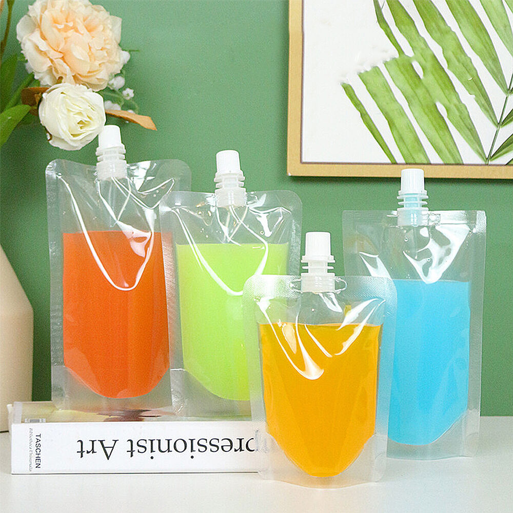 10pcs 500ML Plastic Stand-up Drink Bags Spout Pouch For Liquid Juice Milk