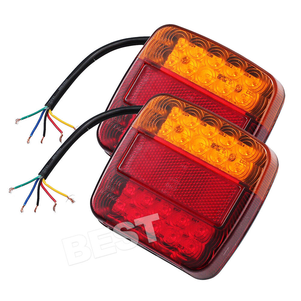 2X Trailer tail lights 26 LED Stop Tail Lights Kit Submersible Boat Truck Lamp