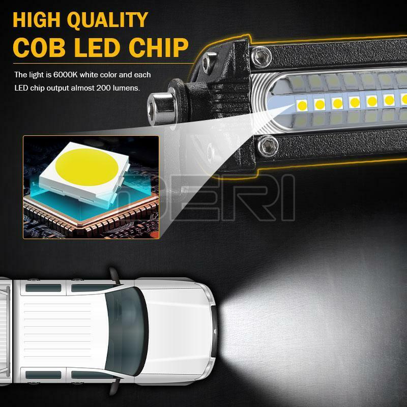 2x 7"inch Work Lights Flood LED Slim Light Bar Reverse 4WD SUV ATV 12V 24V 120W