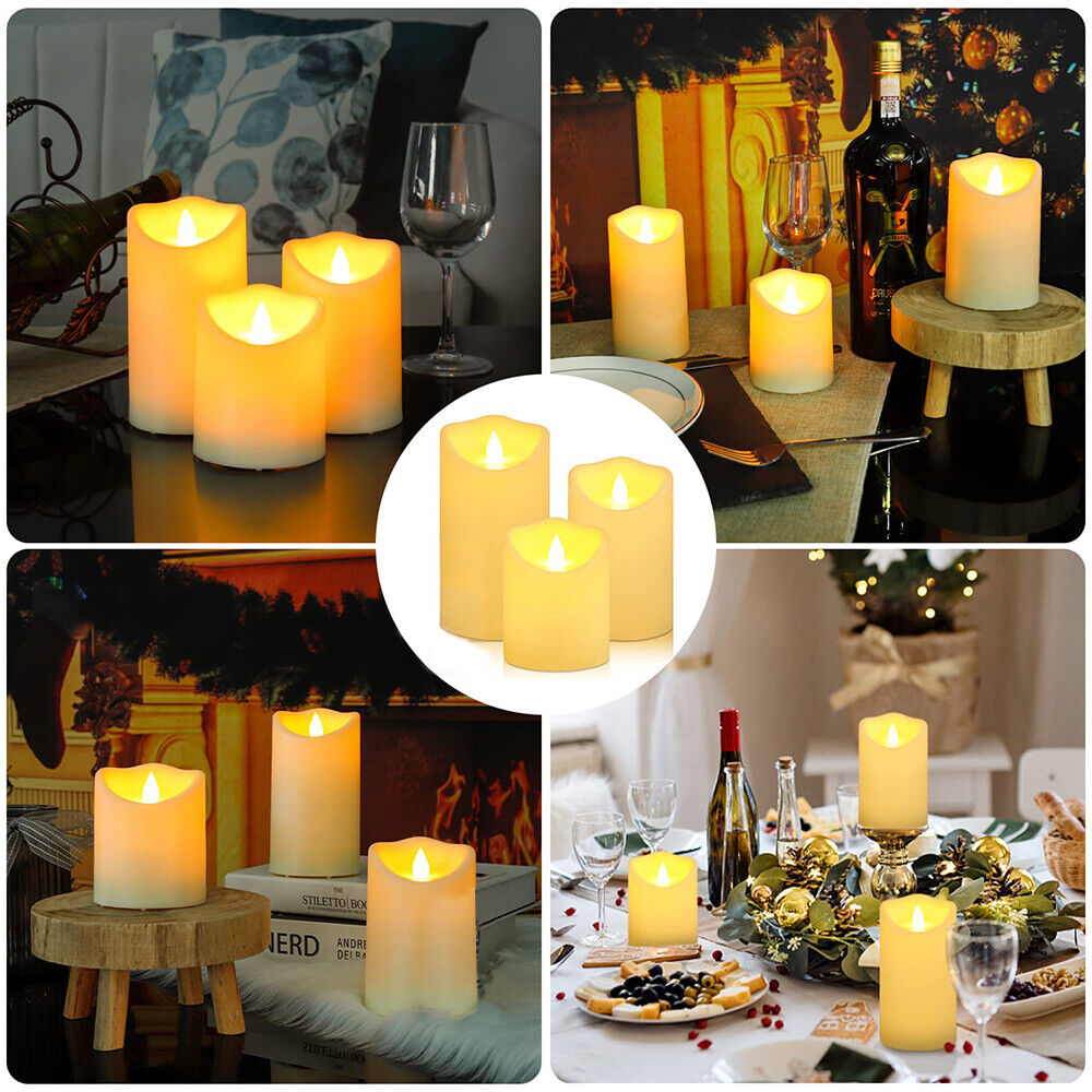 3x LED Battery Operated Tea Light Candles Wedding Party Realistic Candless Decor