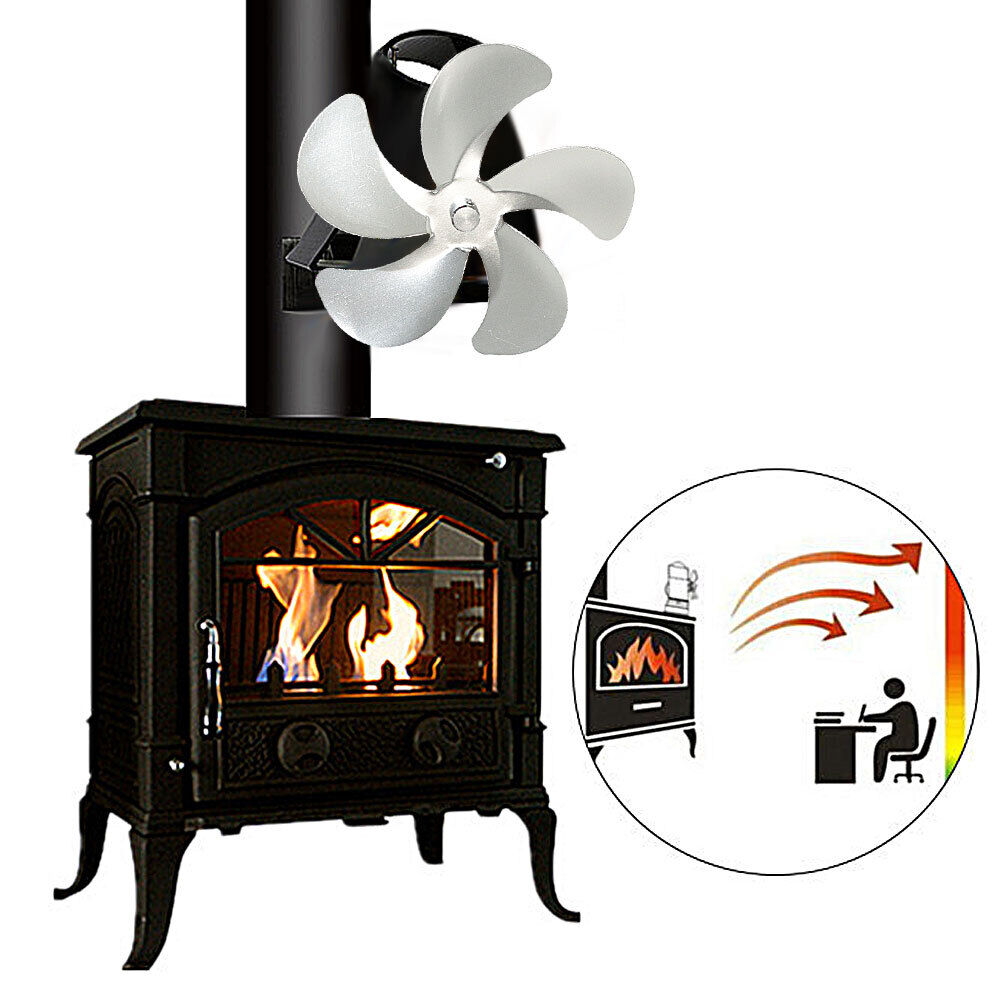 Log Burner Heat Powered Fan Fireplace Fan Wood Burning Stove Wood Stove Fan #T