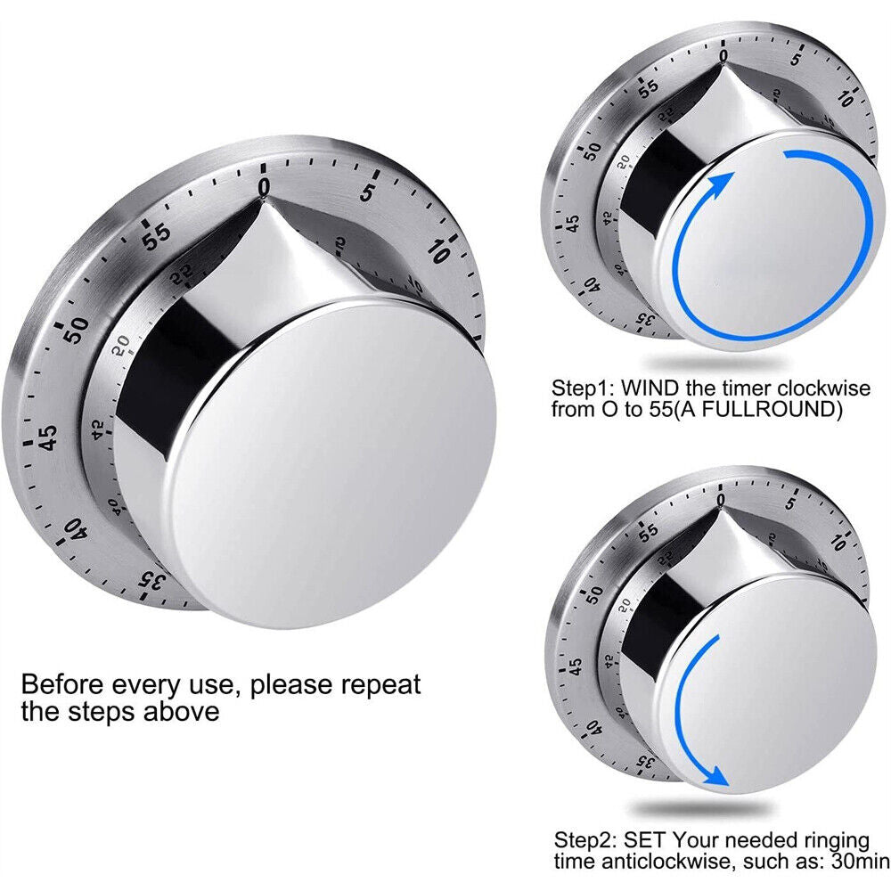 Kitchen Timer Visual Magnetic Counter Time Mechanical Oven 60 Minutes Timer