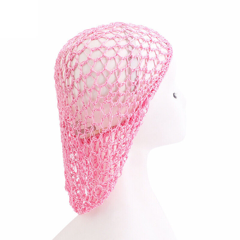 Womens Mesh Hair Net Crochet Cap Solid Hairnet Snood Sleeping Turban Hat Vintage