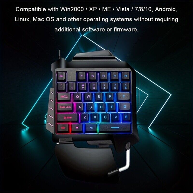 New Black 5V USB Backlit mechanical keyboard Keypad 35 Keys for Phone Games Gift