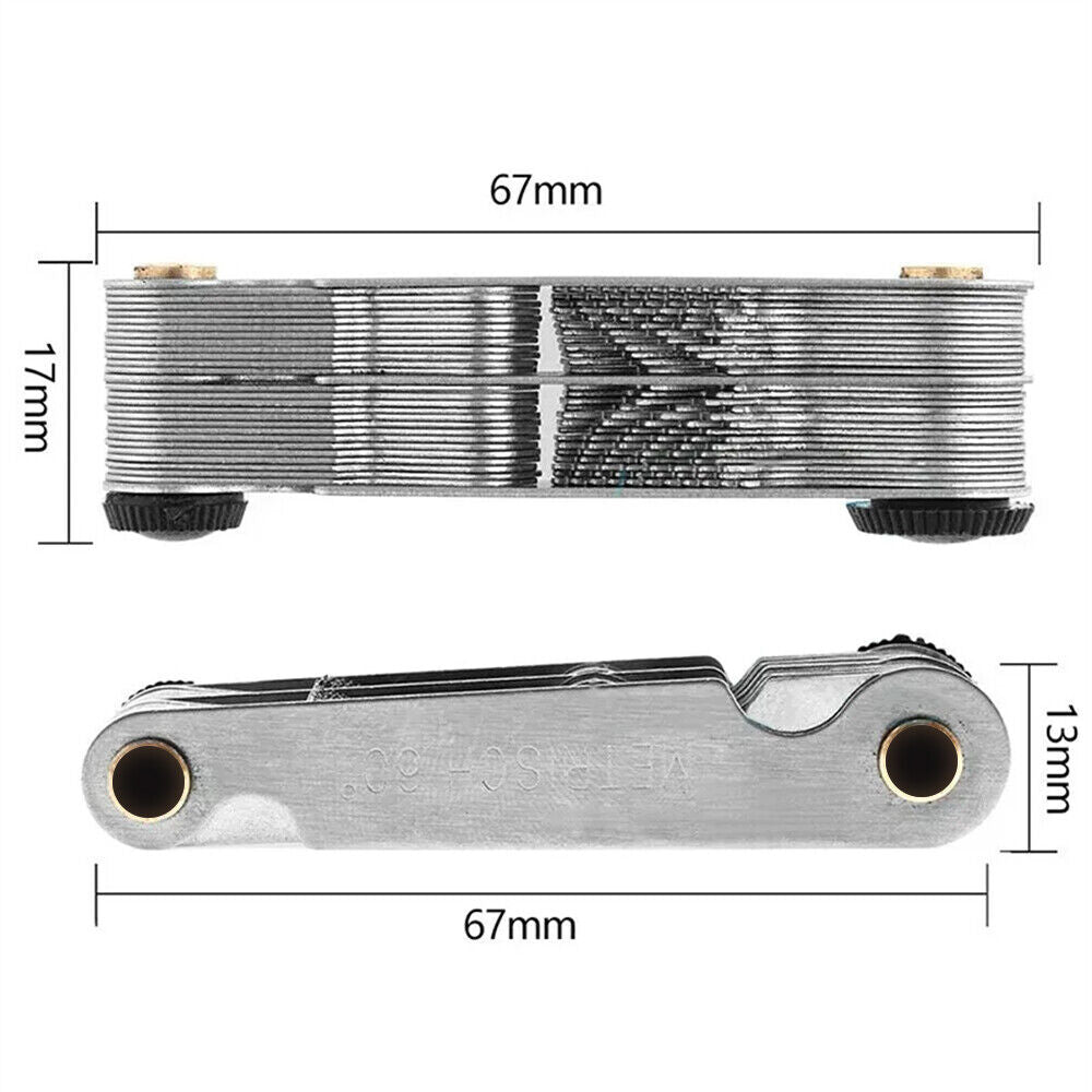 52 Blades Screw Thread Gauge Angle 60° Metric 55° Imperial Tap Pitch Inspection