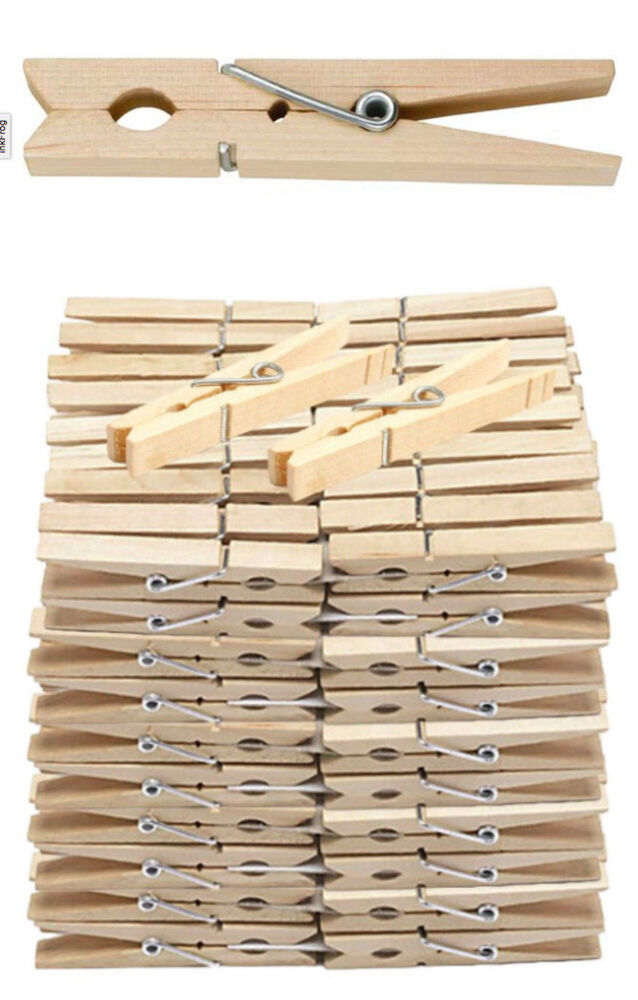 108pcs 70mm Wooden Spring Pegs Strong Quality Fit Any Clothes Line p Washing WoodenPeg