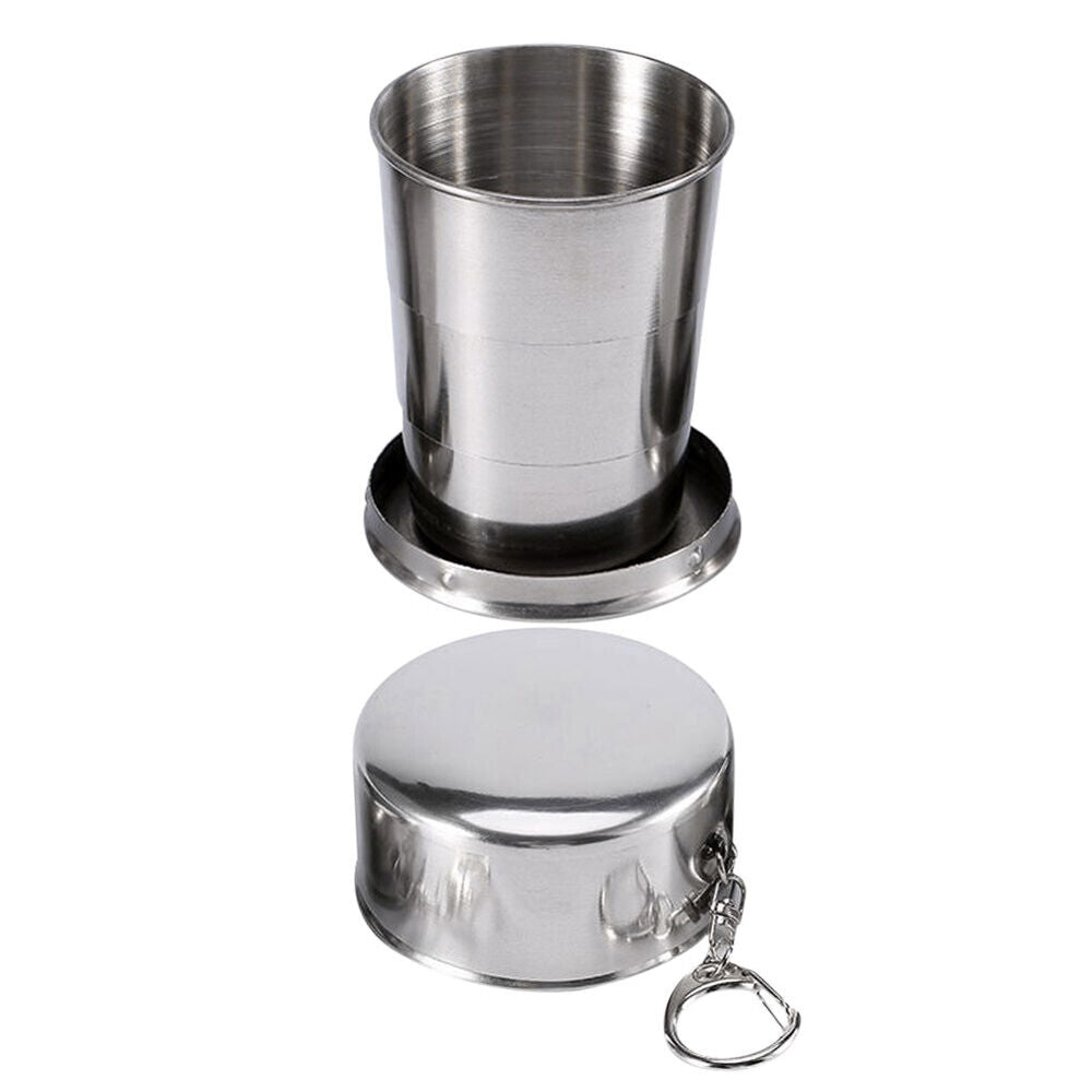 NEW Collapsible Cup Portable Camping Mug with Keychain Drinking Cup (150ml)