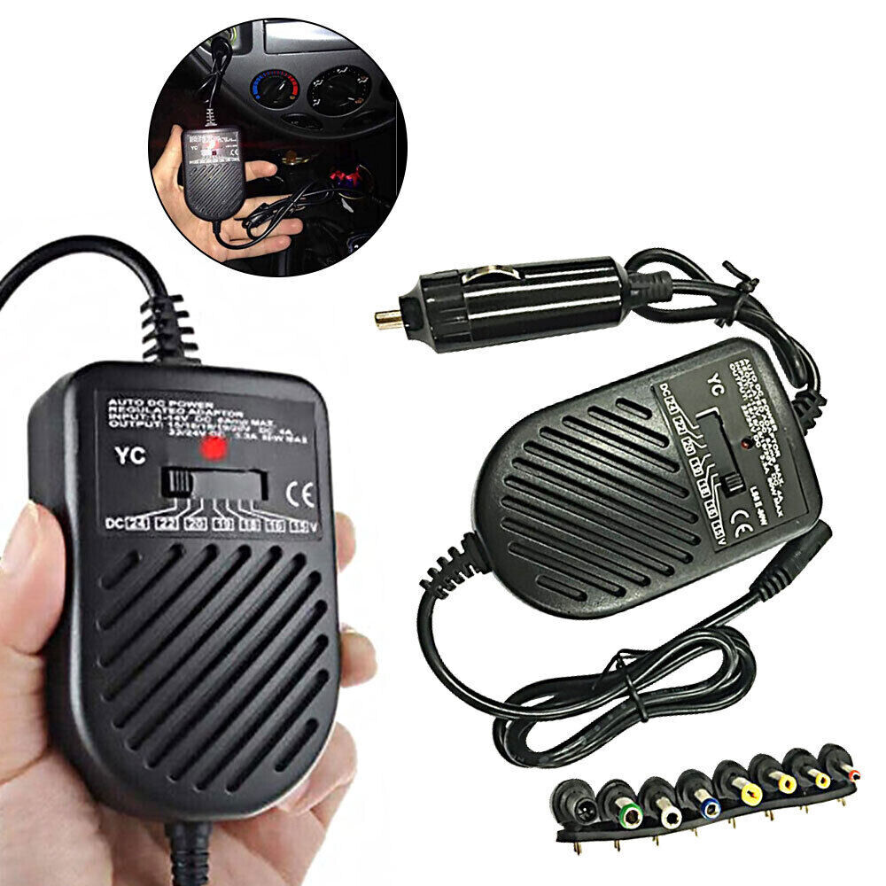 Universal 80W Car Auto Charger Power Supply Adapter For Laptop Notebook + 8 Tip