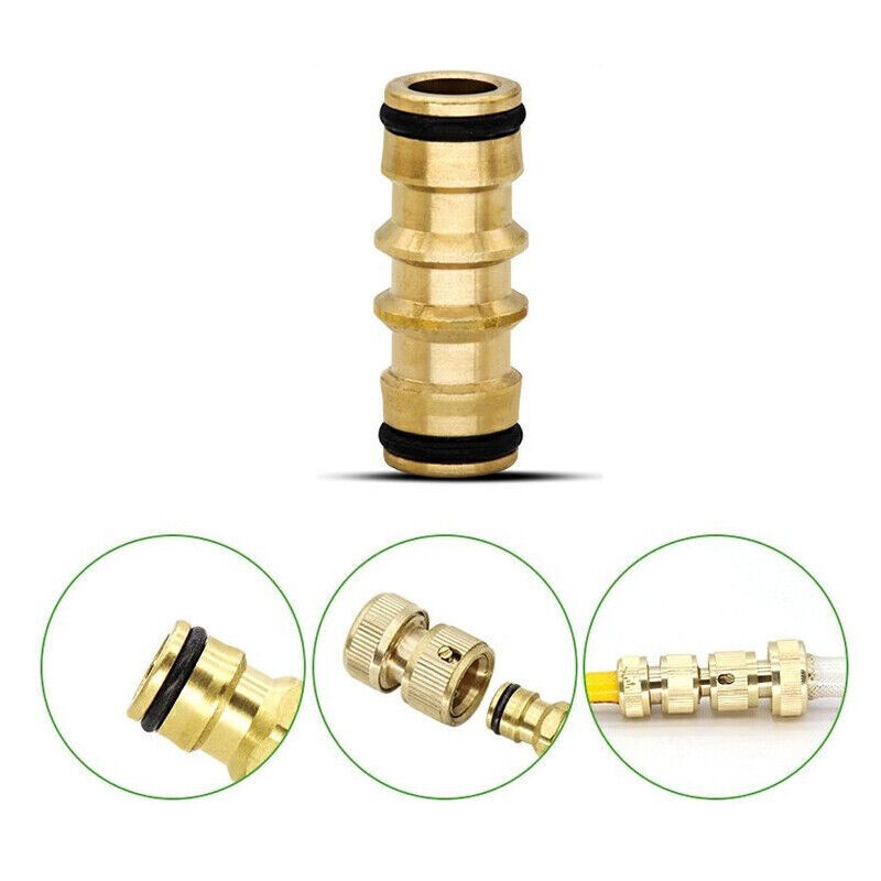 Garden Hose Connector Brass Copper Adapter Joiner 2 Way Fitting Male 45x15.7mm