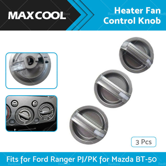 3x Heater Fan Control Knobs Fits for Ford Ranger PJ/PK for Mazda BT-50 2006-2011