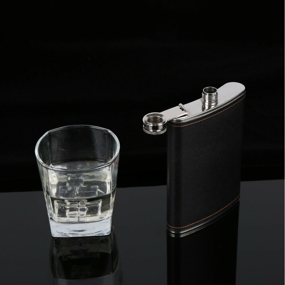 Hip Flask Liquor Whiskey Alcohol Cap Stainless Steel Pocket Wine Bottle Gift