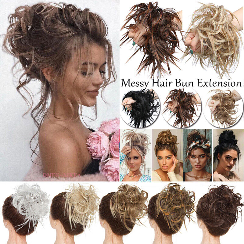 Thick Messy Bun Hair Piece Scrunchie Updo Wrap Hair Extensions Real as human