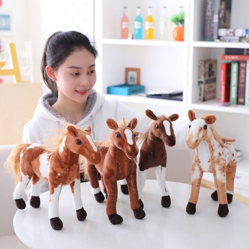 30cm Simulation Horse Plush Toys Cute Stuffed Animal Doll Soft Horse Toy