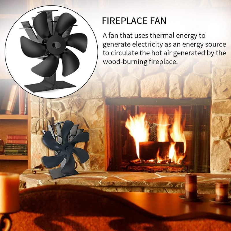 2x Fireplace Stove Fan Wood Heater Fan Thermal Self-Powered Ecofan Top Burner