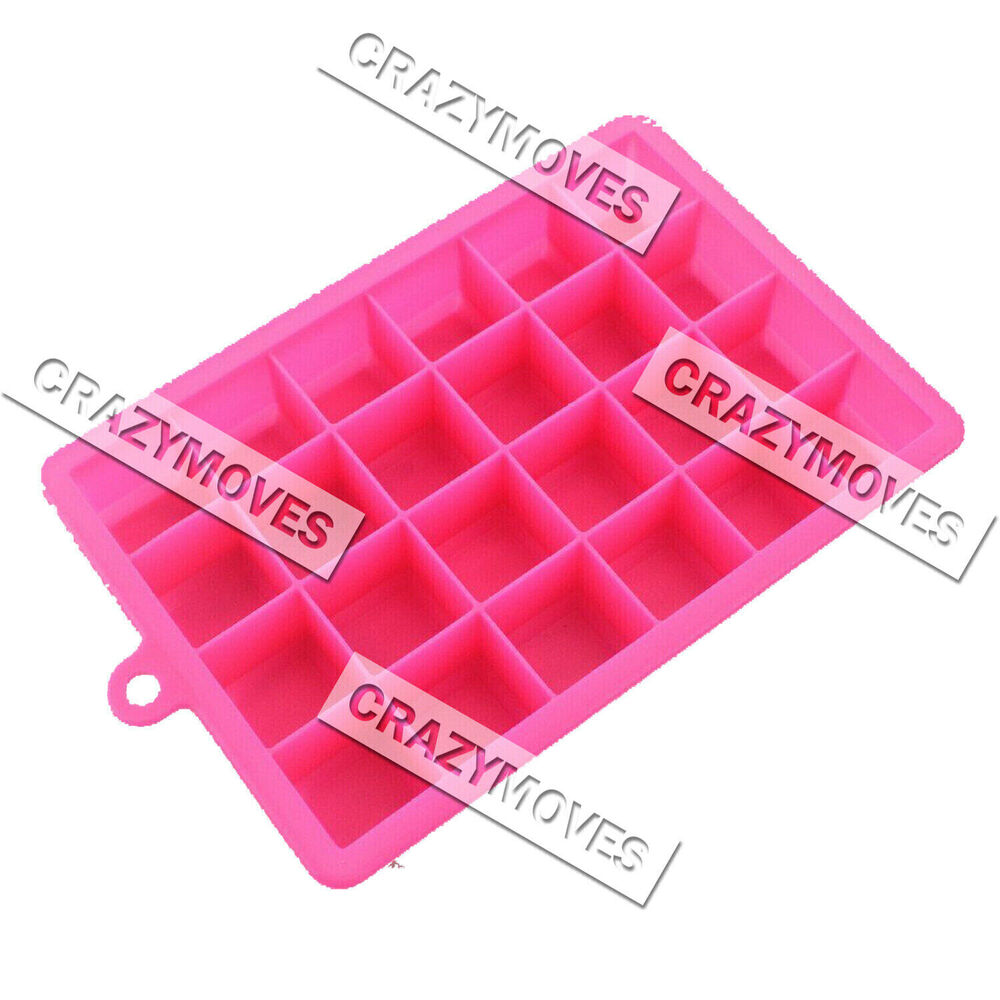 3PCS Silicone 24 Grids Ice Cube Tray With Lid Mold Maker Tool Square Mould