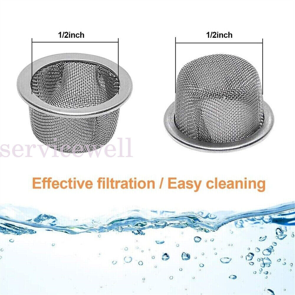 Reusable STAINLESS STEEL PIPE BOWL SCREEN GAUZE FILTER MESH Silver RING 16mm