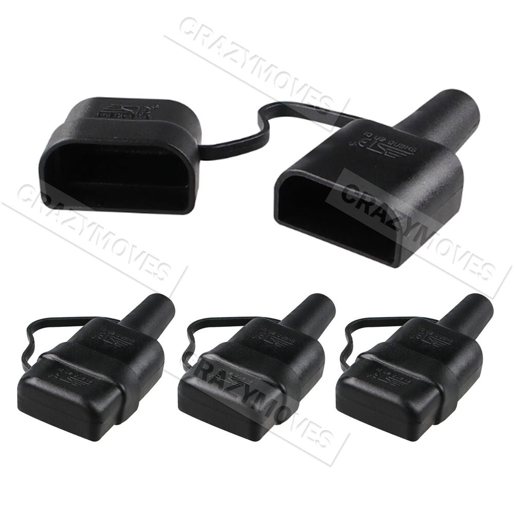 4x Waterproof 50A Anderson Plug Dust Cable Sheath Cover Black With Cap