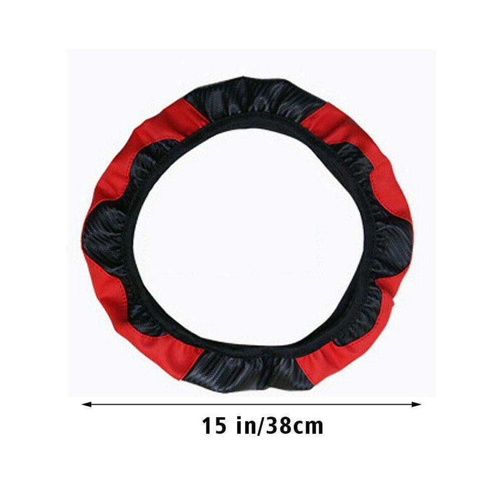 Leather Car Steering Wheel Cover Anti-slip Accessories 38CM/15inch>`~ M8F4