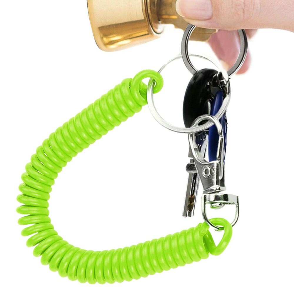 Retractable Coiled Fishing Lanyard Safety Rope Tether Grippers Rods Camping Tool