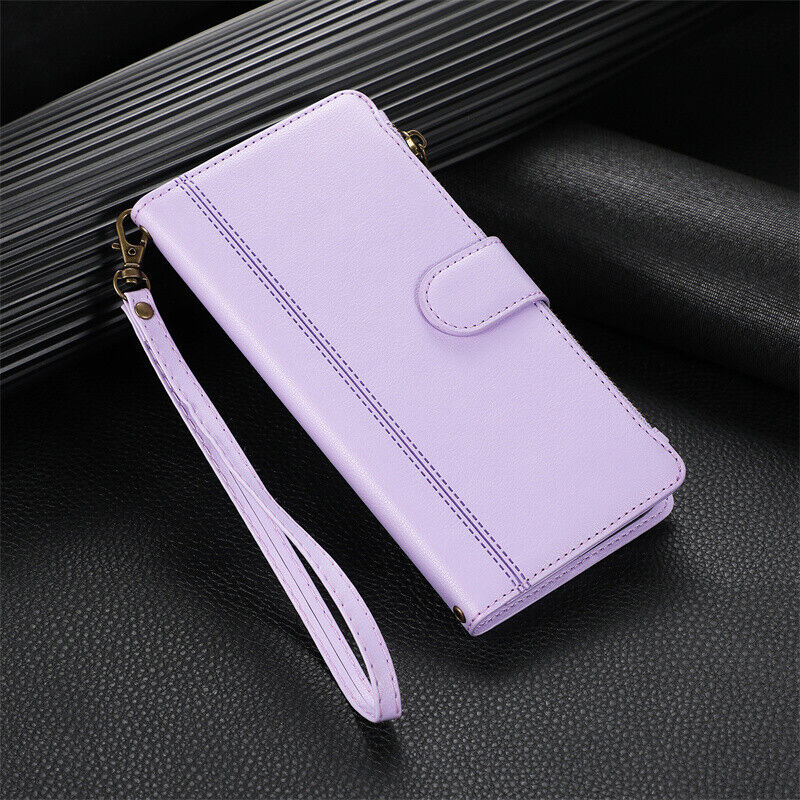 Zipper Wallet Flip Cover Case For iPhone 15 14 13 12 11 Pro XR XS Max 6 7 8 Plus